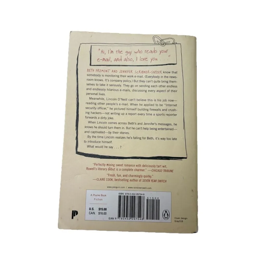 Attachments: A Novel - 0452297540, paperback, Rainbow Rowell Book